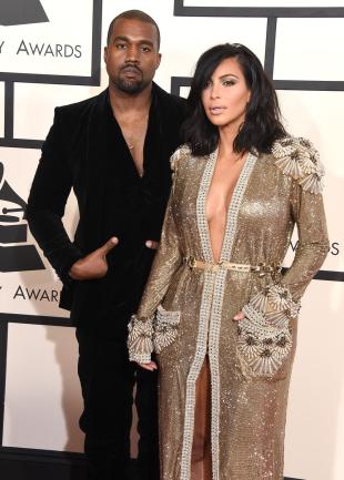 LOS ANGELES, CA - FEBRUARY 08: Kaneye West and Kim Kardashian arrives at the The 57th Annual GRAMMY Awards on February 8, 2015 in Los Angeles, California. Steve Granitz/WireImage